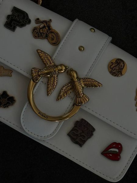 Pinko Mini Love Bag One Simply With Enamel Pin White [оригінальна коробка] pink1007 фото