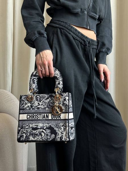 Christian Dior Medium Lady D-Lite Bag Dark Grey [оригінальна коробка] pr01241 фото