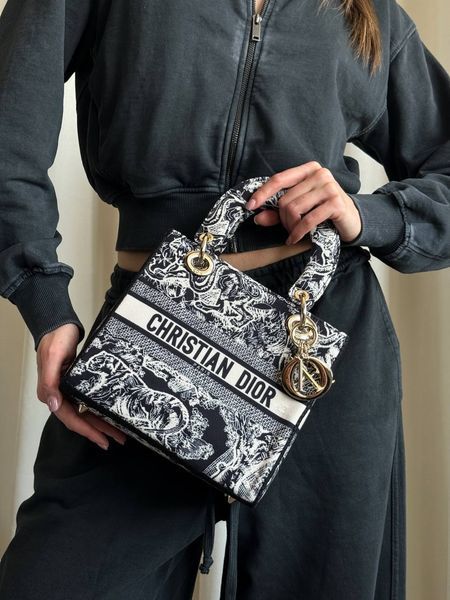Christian Dior Medium Lady D-Lite Bag Dark Grey [оригінальна коробка] pr01241 фото