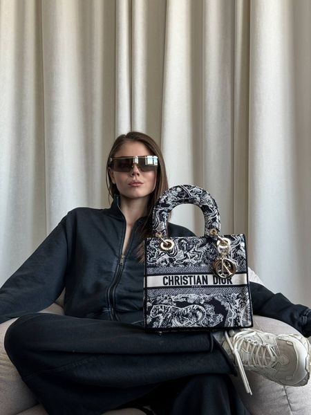 Christian Dior Medium Lady D-Lite Bag Dark Grey [оригінальна коробка] pr01241 фото