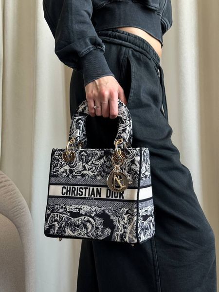 Christian Dior Medium Lady D-Lite Bag Dark Grey [оригінальна коробка] pr01241 фото