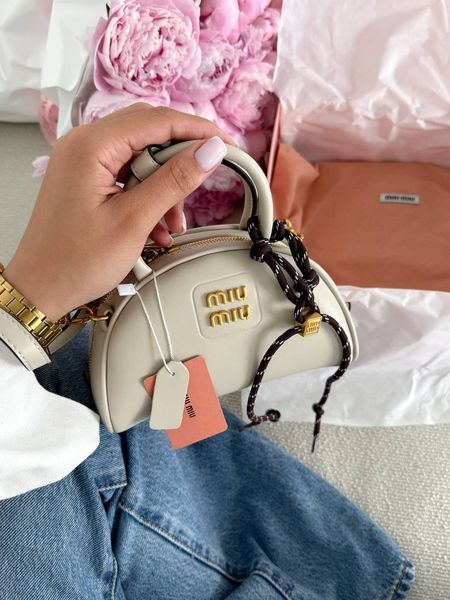 Miu Miu Leather Top-Handle Bag White [оригінальна коробка] miu2503 фото