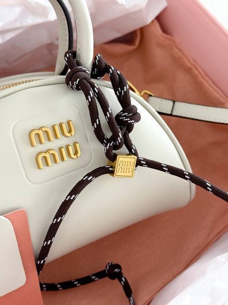 Miu Miu Leather Top-Handle Bag White [оригінальна коробка] miu2503 фото