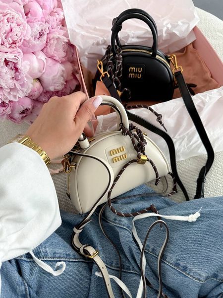 Miu Miu Leather Top-Handle Bag White [оригінальна коробка] miu2503 фото