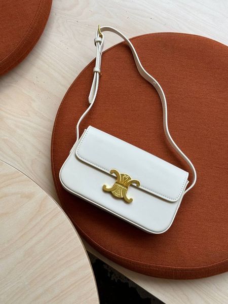 Celine Teen Triomphe Bag Cream in Shiny Calfskin PREMIUM [оригінальна коробка] pr02420 фото