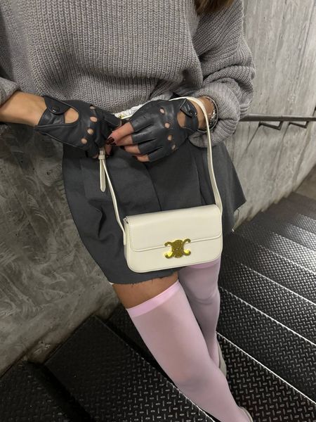 Celine Teen Triomphe Bag Cream in Shiny Calfskin PREMIUM [оригінальна коробка] pr02420 фото
