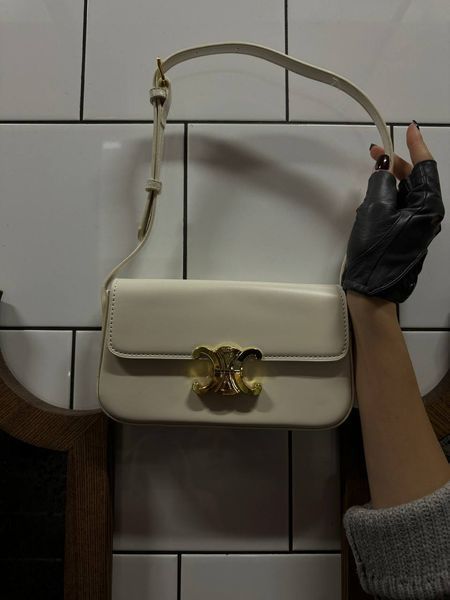 Celine Teen Triomphe Bag Cream in Shiny Calfskin PREMIUM [оригінальна коробка] pr02420 фото