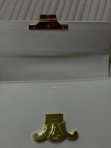 Celine Teen Triomphe Bag Cream in Shiny Calfskin PREMIUM [оригінальна коробка] pr02420 фото