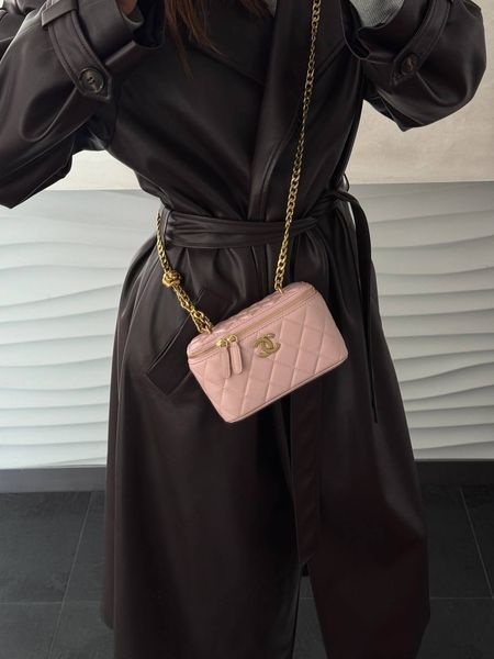 Chanel Classic Powder Lambskin Pearl Crush Vanity Bag Gold [оригінальна коробка] pr2222 фото