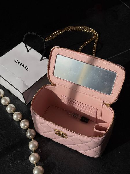 Chanel Classic Powder Lambskin Pearl Crush Vanity Bag Gold [оригінальна коробка] pr2222 фото