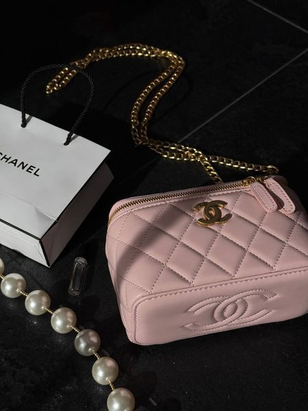 Chanel Classic Powder Lambskin Pearl Crush Vanity Bag Gold [оригінальна коробка] pr2222 фото
