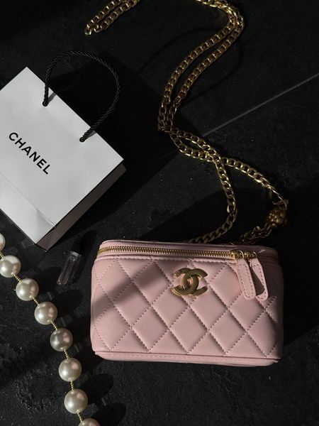 Chanel Classic Powder Lambskin Pearl Crush Vanity Bag Gold [оригінальна коробка] pr2222 фото