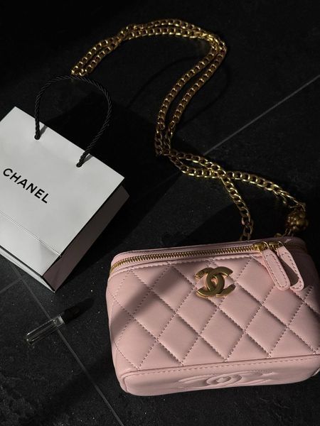 Chanel Classic Powder Lambskin Pearl Crush Vanity Bag Gold [оригінальна коробка] pr2222 фото