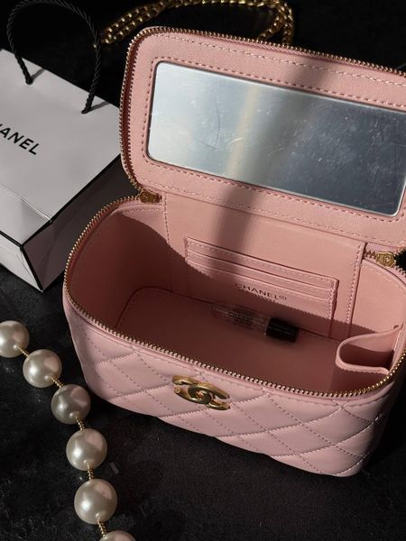 Chanel Classic Powder Lambskin Pearl Crush Vanity Bag Gold [оригінальна коробка] pr2222 фото