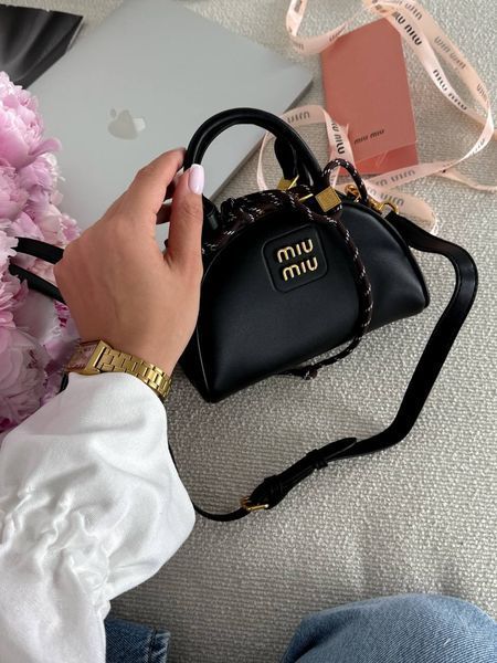 Miu Miu Leather Top-Handle Bag Black [оригінальна коробка] miu2504 фото
