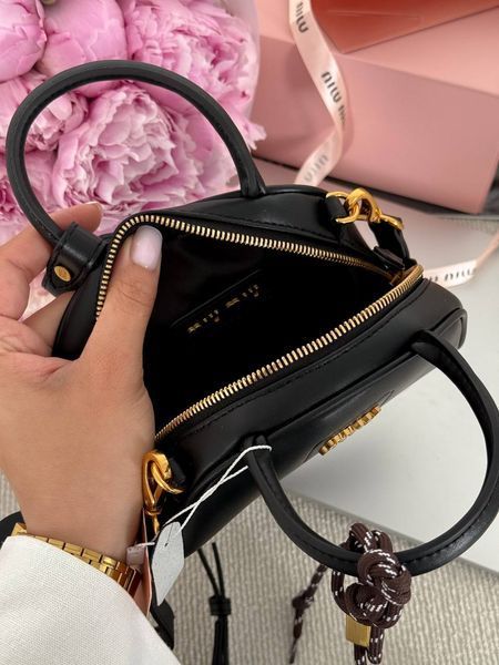 Miu Miu Leather Top-Handle Bag Black [оригінальна коробка] miu2504 фото