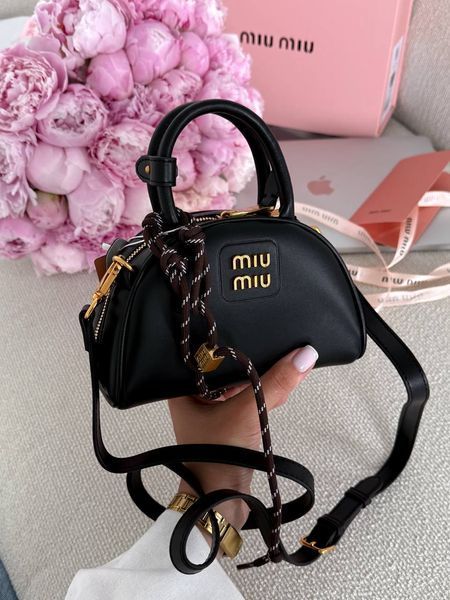 Miu Miu Leather Top-Handle Bag Black [оригінальна коробка] miu2504 фото