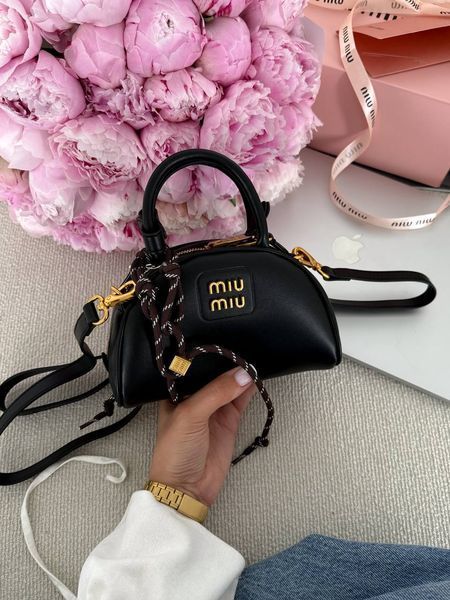 Miu Miu Leather Top-Handle Bag Black [оригінальна коробка] miu2504 фото