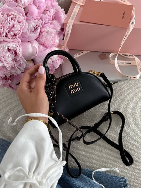 Miu Miu Leather Top-Handle Bag Black [оригінальна коробка] miu2504 фото