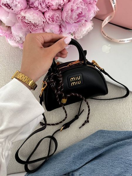 Miu Miu Leather Top-Handle Bag Black [оригінальна коробка] miu2504 фото