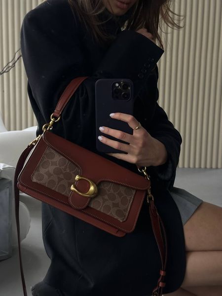 Сoach Tabby Shoulder Bag Signature Canvas Brown/Beige[крафтова коробка] pr10012 фото