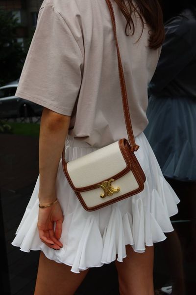Celine Small Boston Cuir Triomphe in Textile and Calfskin PREMIUM [звичайна брендована коробка] pr0037 фото