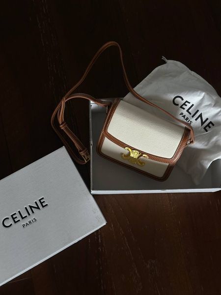 Celine Small Boston Cuir Triomphe in Textile and Calfskin PREMIUM [звичайна брендована коробка] pr0037 фото