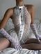 Ніжний білий мереживний боді у стилі bunny DO3956 фото 1