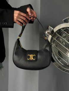 Celine Medium Tilly Bag in Shiny Calfskin Black PREMIUM [оригінальна брендована коробка] pr00049 фото