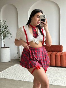 Кокетливий рольовий образ студентки для дівчат PLUS SIZE DO3934 фото