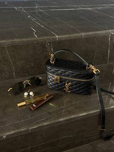 Saint Laurent Gaby Vanity Leather Shoulder Bag BlackТекстурна шкіра pr7088 фото