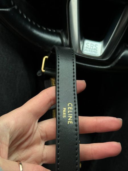 Celine Medium Tilly Bag in Shiny Calfskin Black PREMIUM [оригінальна брендована коробка] pr00049 фото