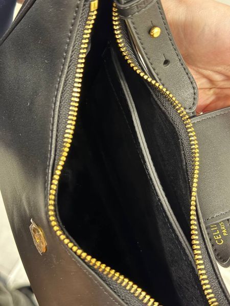 Celine Medium Tilly Bag in Shiny Calfskin Black PREMIUM [оригінальна брендована коробка] pr00049 фото