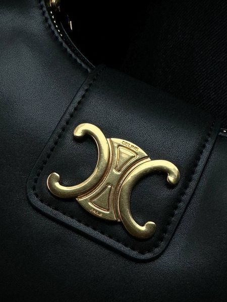 Celine Medium Tilly Bag in Shiny Calfskin Black PREMIUM [оригінальна брендована коробка] pr00049 фото