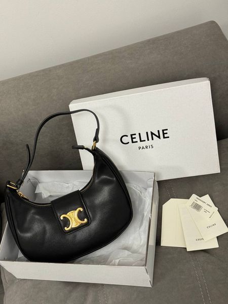 Celine Medium Tilly Bag in Shiny Calfskin Black PREMIUM [оригінальна брендована коробка] pr00049 фото