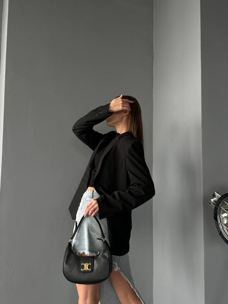 Celine Medium Tilly Bag in Shiny Calfskin Black PREMIUM [оригінальна брендована коробка] pr00049 фото