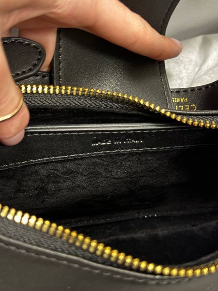 Celine Medium Tilly Bag in Shiny Calfskin Black PREMIUM [оригінальна брендована коробка] pr00049 фото