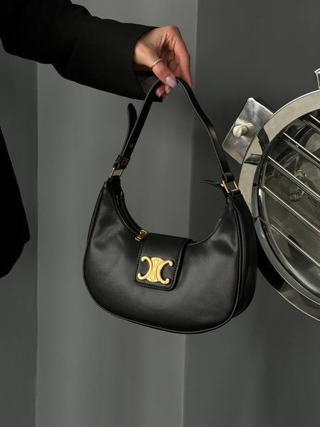 Celine Medium Tilly Bag in Shiny Calfskin Black PREMIUM [оригінальна брендована коробка] pr00049 фото