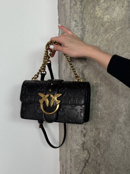 Pinko Love Mini Icon New Monogram Black/Gold [оригінальна коробка] pr10243 фото