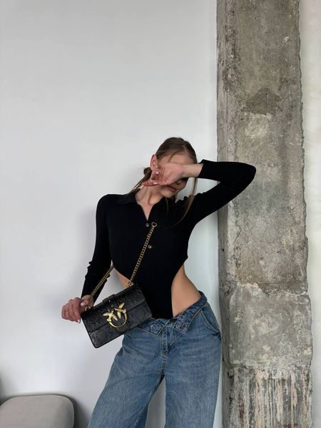 Pinko Love Mini Icon New Monogram Black/Gold [оригінальна коробка] pr10243 фото