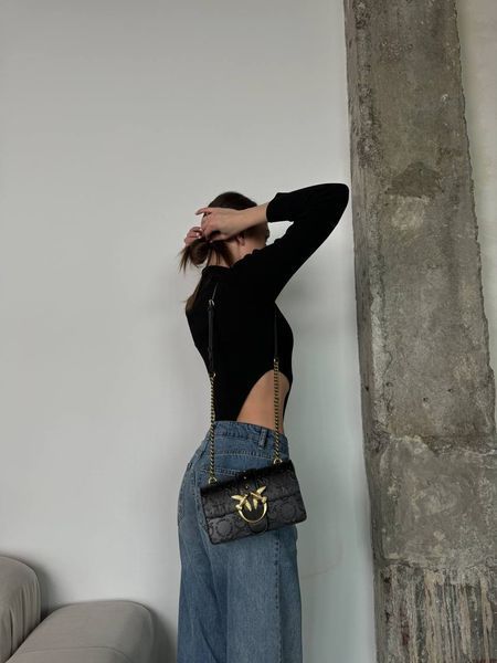 Pinko Love Mini Icon New Monogram Black/Gold [оригінальна коробка] pr10243 фото