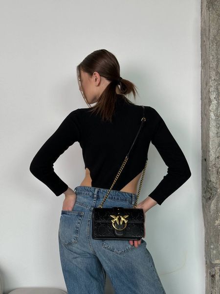 Pinko Love Mini Icon New Monogram Black/Gold [оригінальна коробка] pr10243 фото