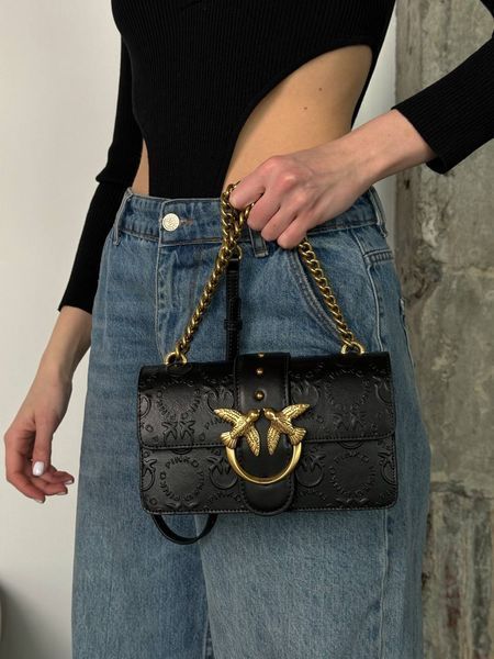 Pinko Love Mini Icon New Monogram Black/Gold [оригінальна коробка] pr10243 фото