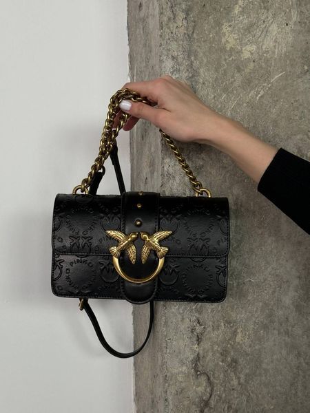 Pinko Love Mini Icon New Monogram Black/Gold [оригінальна коробка] pr10243 фото