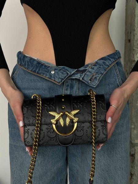 Pinko Love Mini Icon New Monogram Black/Gold [оригінальна коробка] pr10243 фото