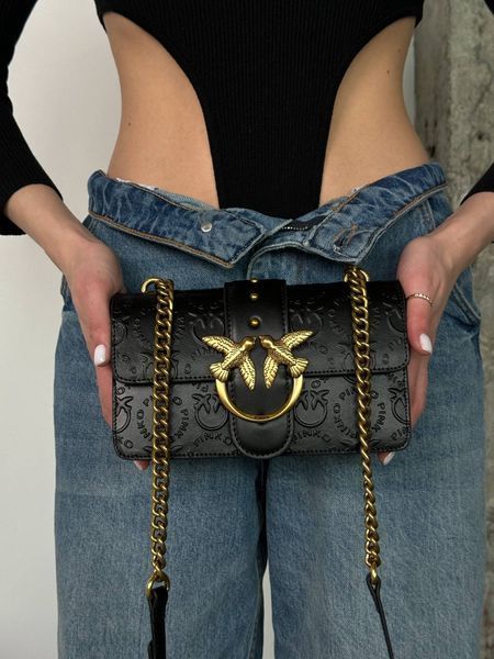 Pinko Love Mini Icon New Monogram Black/Gold [оригінальна коробка] pr10243 фото