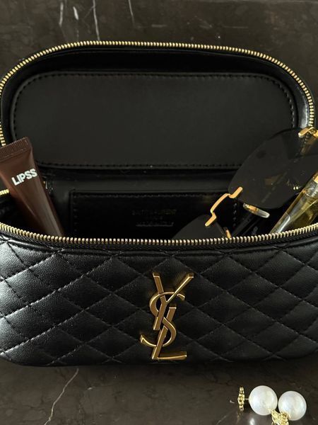 Saint Laurent Gaby Vanity Leather Shoulder Bag BlackТекстурна шкіра pr7088 фото