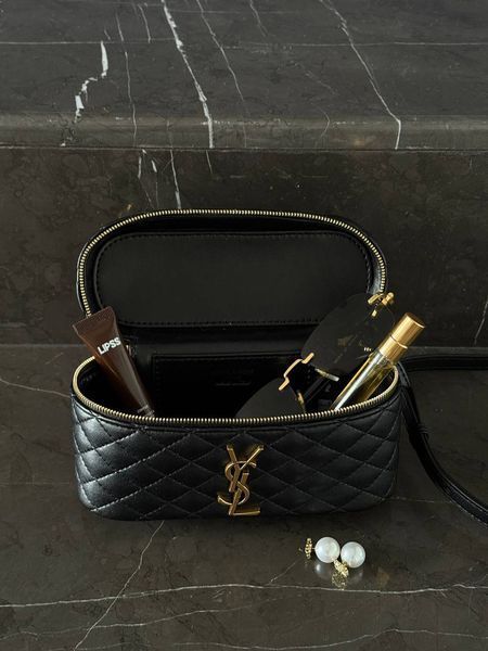 Saint Laurent Gaby Vanity Leather Shoulder Bag BlackТекстурна шкіра pr7088 фото