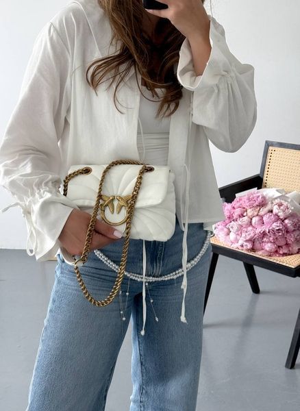 Pinko Love Bag Puff Butterfly Quilt White/Gold [оригінальна коробка] pink1011 фото