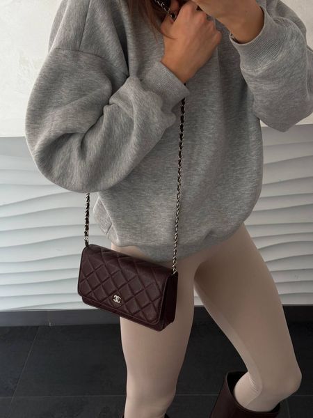 Chanel Caviar Quilted Wallet on Chain WOC Burgundy/Silver Коробка магніт pr22830 фото
